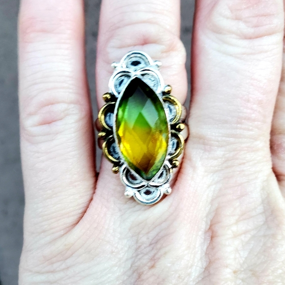 New Bi-Color Tourmaline 925 Silver Ring. - Picture 8 of 12